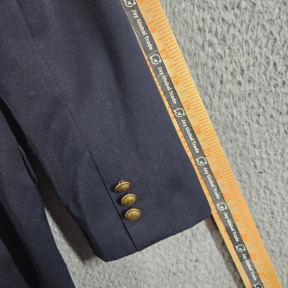 Tommy Hilfiger Boys Navy Blue Blazer Gold Crest Buttons Suit Jacket Size 18